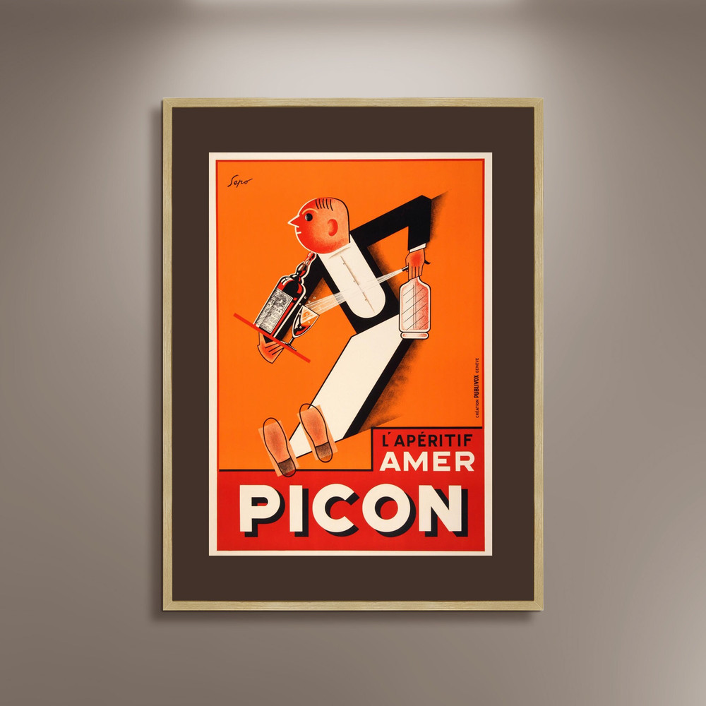 Amer Picon Vintage Poster Print Framed Canvas, Retro Advertising Poster, French Poster, Vintage Posters, Wall Art, Gift Canvas, canvas art.jpg