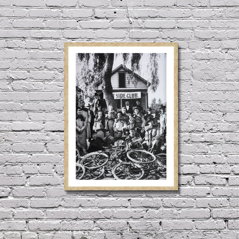Bikes in the Los Angeles area, Vintage Photo Poster Framed Canvas Print, Los Angeles Photos, California cycleway, Vintage Poster, old city.jpg