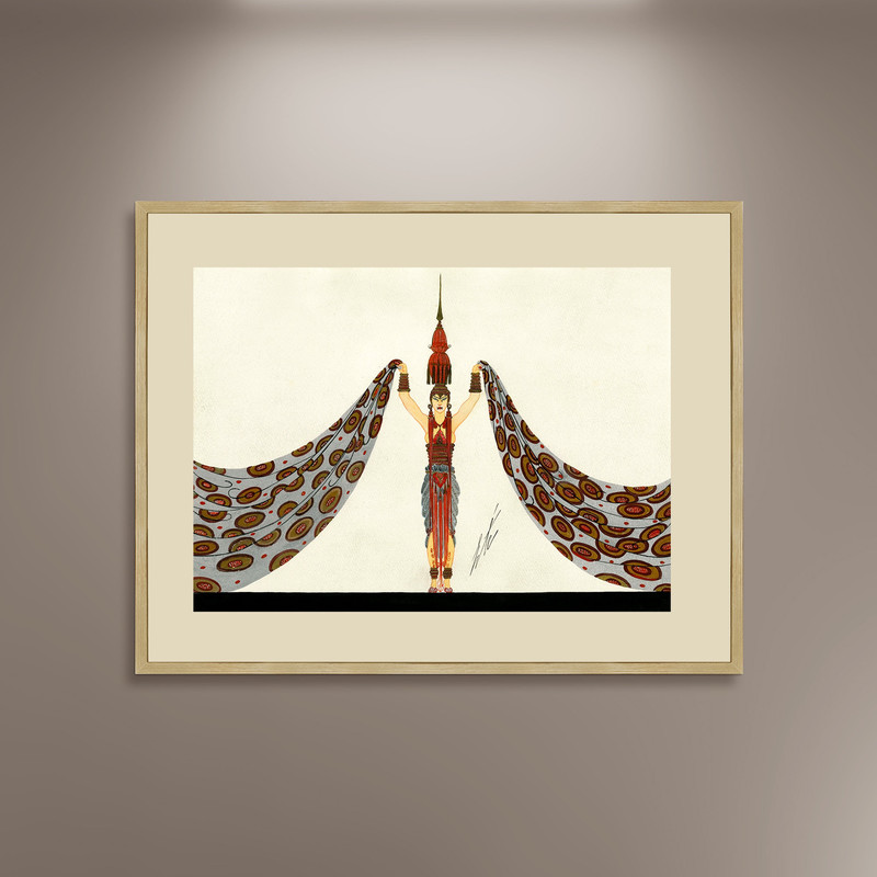 Erte, Costume Design Bookplate Poster Print Framed Canvas, 1920’s Art Decor style, Elegant Canvas Wall Art, Vintage Poster, Gift for her-1.jpg