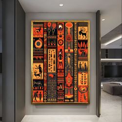 african american culture wall art, african culture wall decor, tribal wall art, abstract canvas wall art, africa wall ar