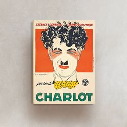 charlie chaplin, charlot poster print canvas, 1917 vintage movie poster, by auguste louis leymarie, film advertising pos