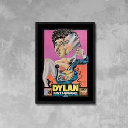 don't look back movie poster framed canvas print, bob dylan, british film poster, vintage poster, movie poster, advertis