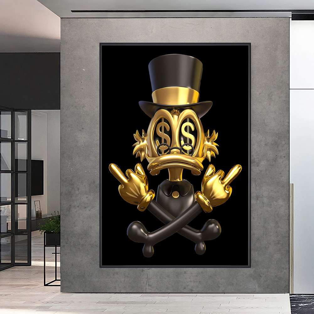 Scrooge McDuck - Gold Mcduck dollar Canvas Or Poster, Framed Art, Ready to Hang.jpg