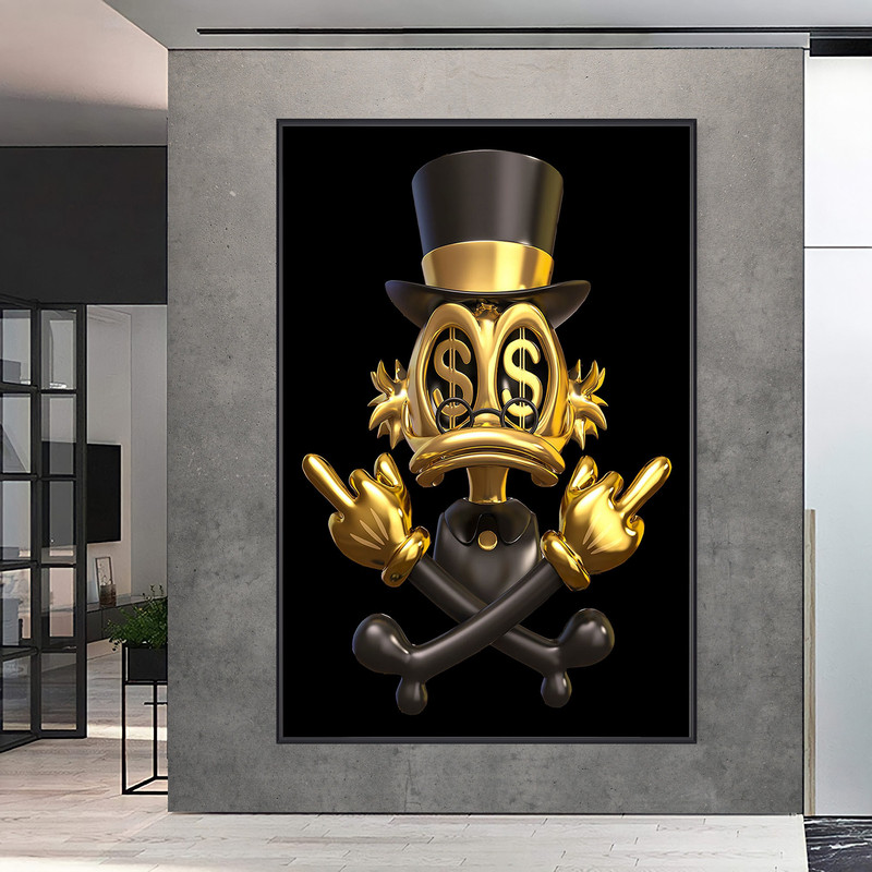 Scrooge McDuck - Gold Mcduck dollar Canvas Or Poster, Framed Art, Ready to Hang.jpg