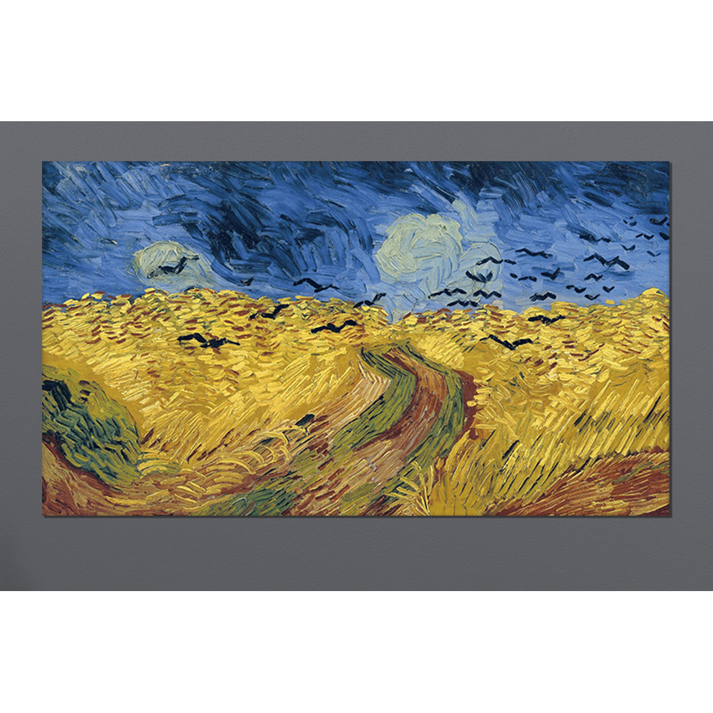 Wheatfield with Crows, Reproduction Art Canvas, Nature Landscape Canvas Art, Field Landscape Art Canvas, Ready to Hang.jpg
