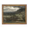 Vintage Framed Canvas Art   Framed Vintage Print  Vintage Painting  Green Pasture Landscape Print  Farmhouse print #LAN-127.jpg