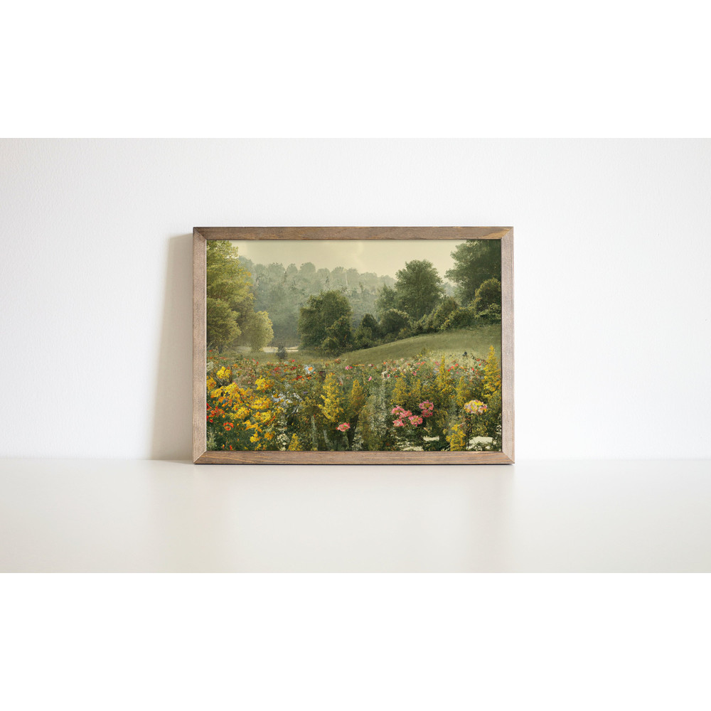Wildflower Field Landscape Art Print - Floral Art, Classic 19th Century Vintage Style - PRINTABLE Instant Digital Download - Edition 8.jpg