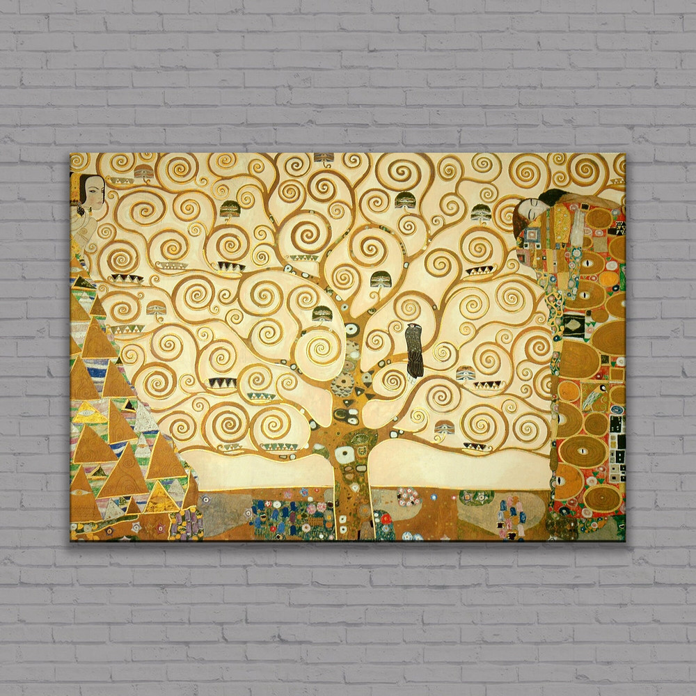 Tree Life Glass Art, Gustav Klimt Gift Canvas, The Tree Of Life Poster, Tree Life Canvas Art, Klimt Print Wall Art, Klimt Tree Wall Art.jpg
