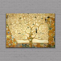 tree life glass art, gustav klimt gift canvas, the tree of life poster, tree life canvas art, klimt print wall art, klim
