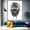 Skull Wall Decor, skull Canvas Wall Decor, Black and White Wall Decor, Teen Room Wall Painting, Black and White Wall Painting, Modern Art.jpg