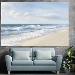 seaside print on canvas sea beach photo poster multi panel wall art coastal print neutral wall art ocean beach poster fo