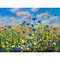 Summer Original painting Cornflowers painting Landscape Original art Acrylic painting Stretched Canvas 18x24 Art by Rodionova TRartGALLERY.jpg