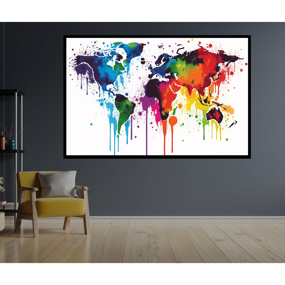 World Map, Modern Art Canvas, 3D Wall Art, Painting on Canvas, Trendy Wall Art, 3D Canvas, Luxury Canvas Painting, Travel Gift, Travel Map.jpg