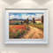 Tuscany Landscape Painting on Canvas, Original Art, Italy Art, Country Painting with Poppies, Impressionist Art, Living Room Wall Art, Gift.jpg