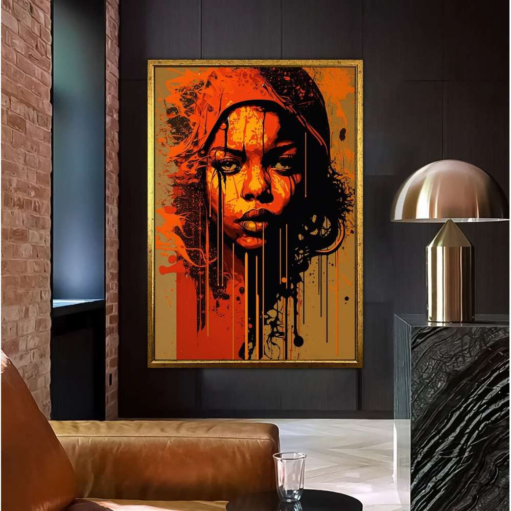 Woman graffiti Wall Art, Woman Wall Decor, Watercolor Wall Art, Office Wall Decor, Teenroom Wall Art, Colorful Woman, African Woman Art, Art.jpg