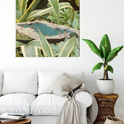 large square canvas, square swimming pool print on canvas, 80 x 80 cm