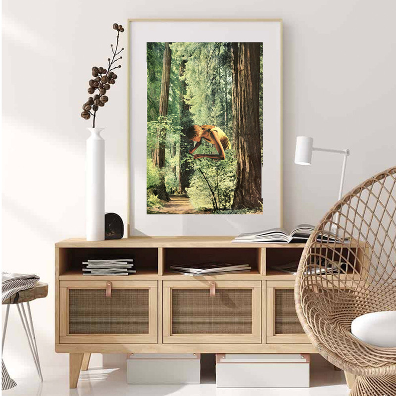 Large nature print, Trees art, Mother nature poster, Green prints, Woods.jpg