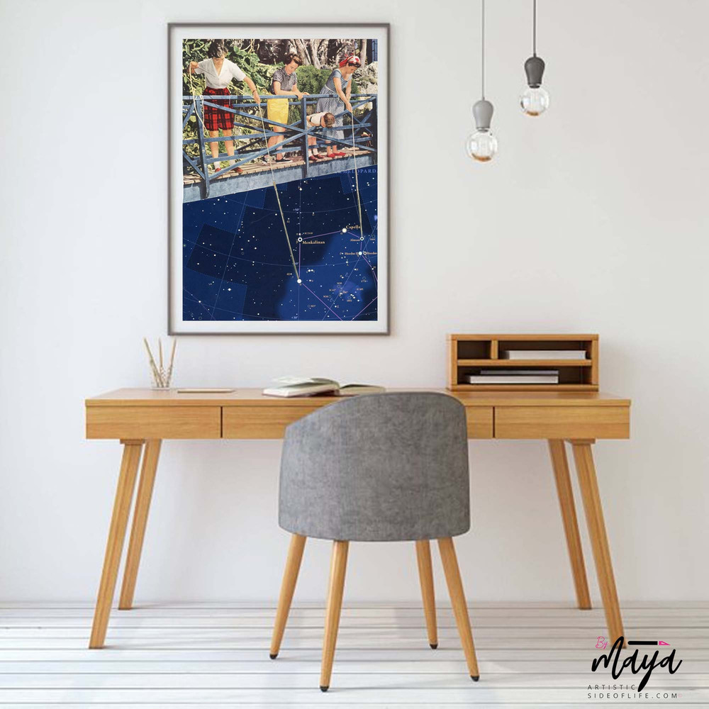 Large wall art print, Star Map, Constellations art, Astronomy, Lucky star poster.jpg