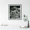 Monochrome print, A4 black and white print, Bathroom decor, Diving art, Cityscape.jpg