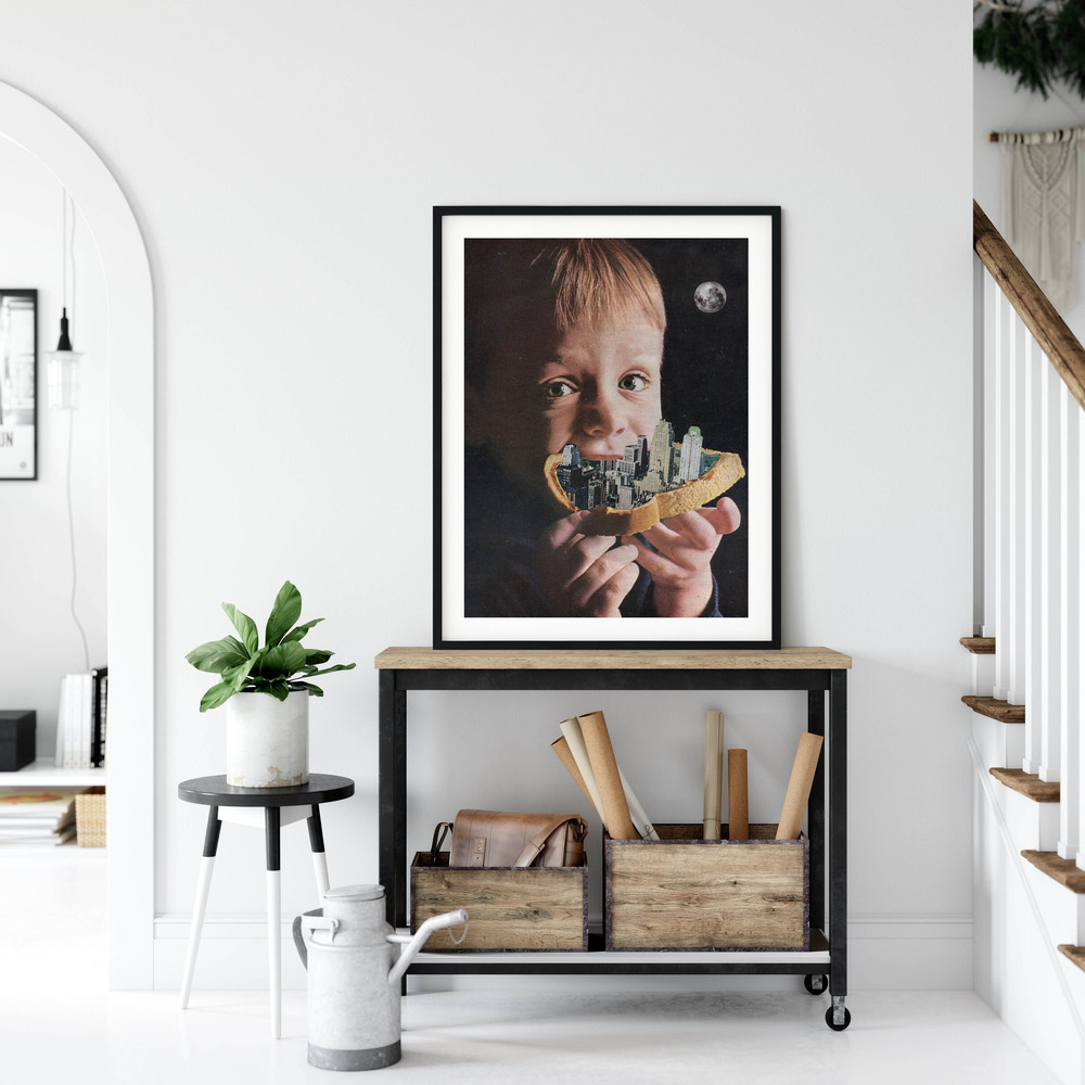 Wall art print, Thought provoking art, Vintage ad print, Collage art, Surreal art,.jpg