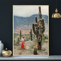 large wall art, oversize print, cactus print, botanical art, gift for plant lover-1