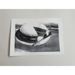 limited edition screen print - cake featuring london buses - gift idea for londoner