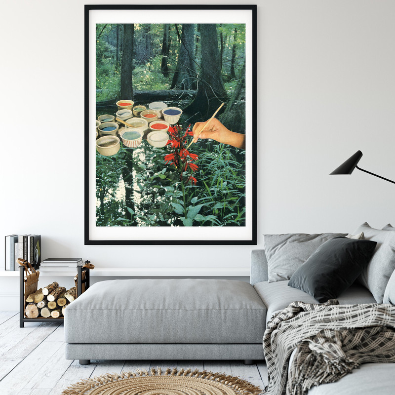 Nature prints, Sage Green Wall Art, Forest Green Art, Mother Nature, Red accent art.jpg