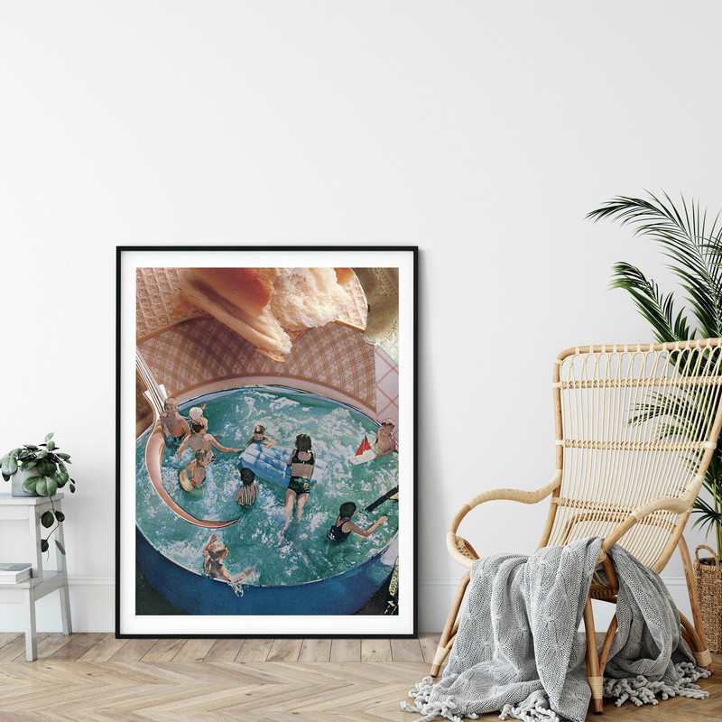 Large food art print, Large kitchen poster, Extra large art, Swimming pool poster, Huge art.jpg