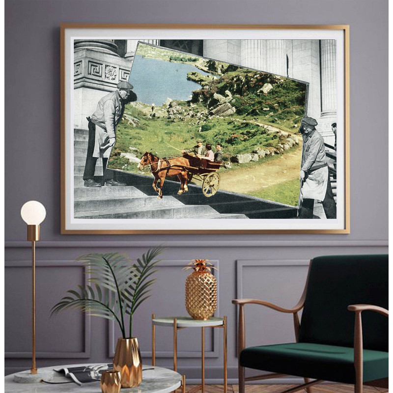 Large wall art print, Vintage style art, Extra huge poster, Hallway art, Living room prints.jpg