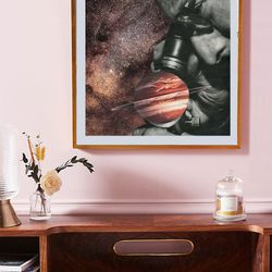 square print 12x12 - jupiter poster - motivational art - good luck print - office art print