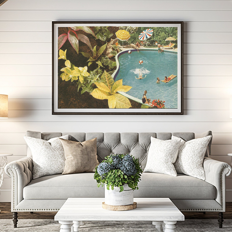 Succulent Print,Swimming pool art, Botanical art, Summer print, Plants illustration, Vintage.jpg