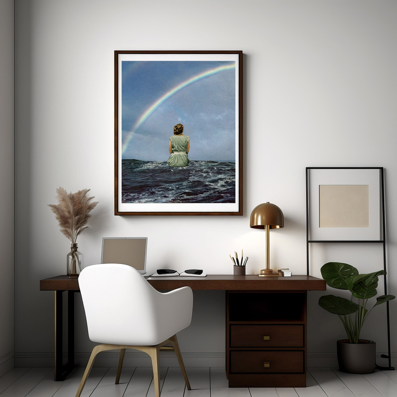 Rainbow sea print, Large wall art print, Extra large wall decor, Hallway, Living room, Bedroom.jpg