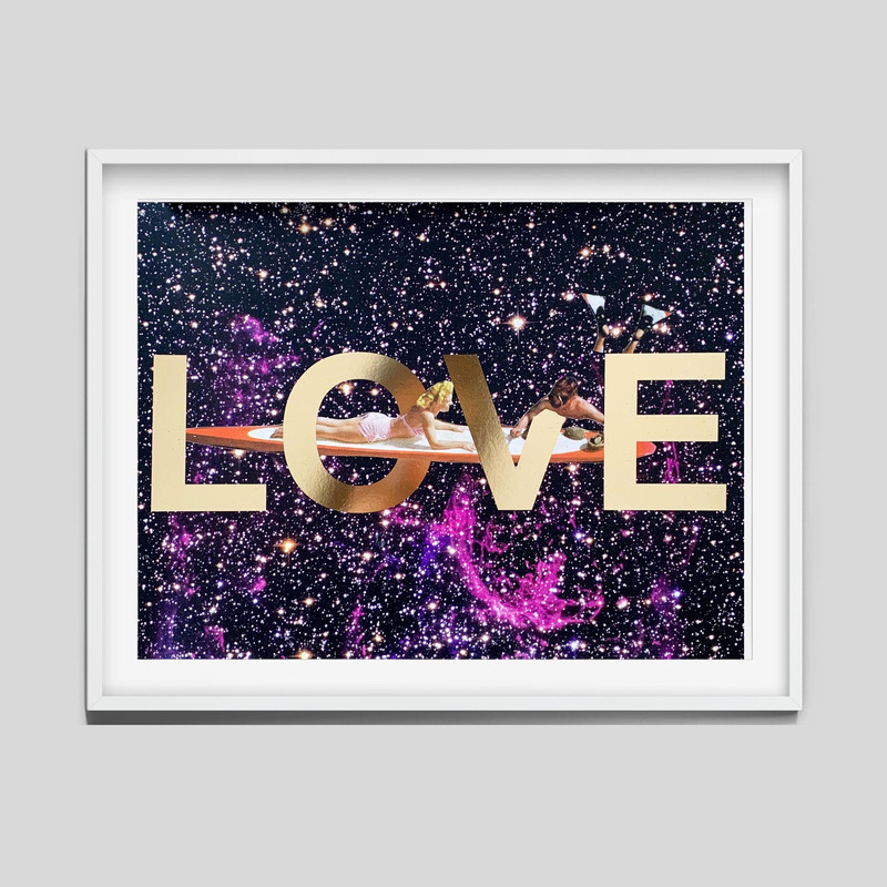 Valentines day Print, Love art poster, Real gold foil print, Unique art, Gift for herhim, A3-1.jpg