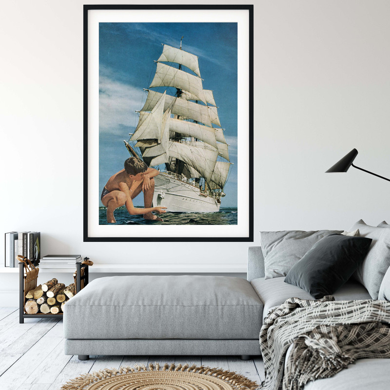 Large Wall Art, Oversized Wall Art, 40x30 Art Print, Living Room Art,Boat print, Colourful Wall Art.jpg
