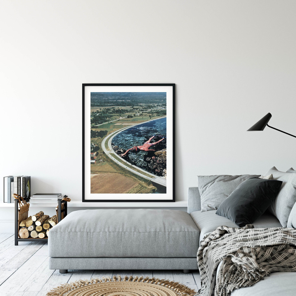 Nature large print, large landscape art, Extra large prints, Statement art, Diver, Green and blue art.jpg