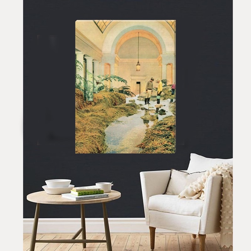 Large canvas art print, Beige collage art, Interior design, Hallway, Living room, Bedroom extra large art.jpg