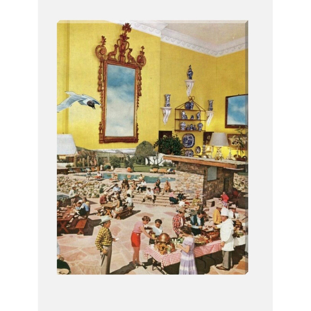 Large canvas print, Yellow canvas, Large living room prints, Poster,Hallway, Swimming pool, ready to hang.jpg