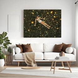 large universe canvas art, extra large art print on canvas, swimming cfanvas, 100x75cm canvas ready to hang
