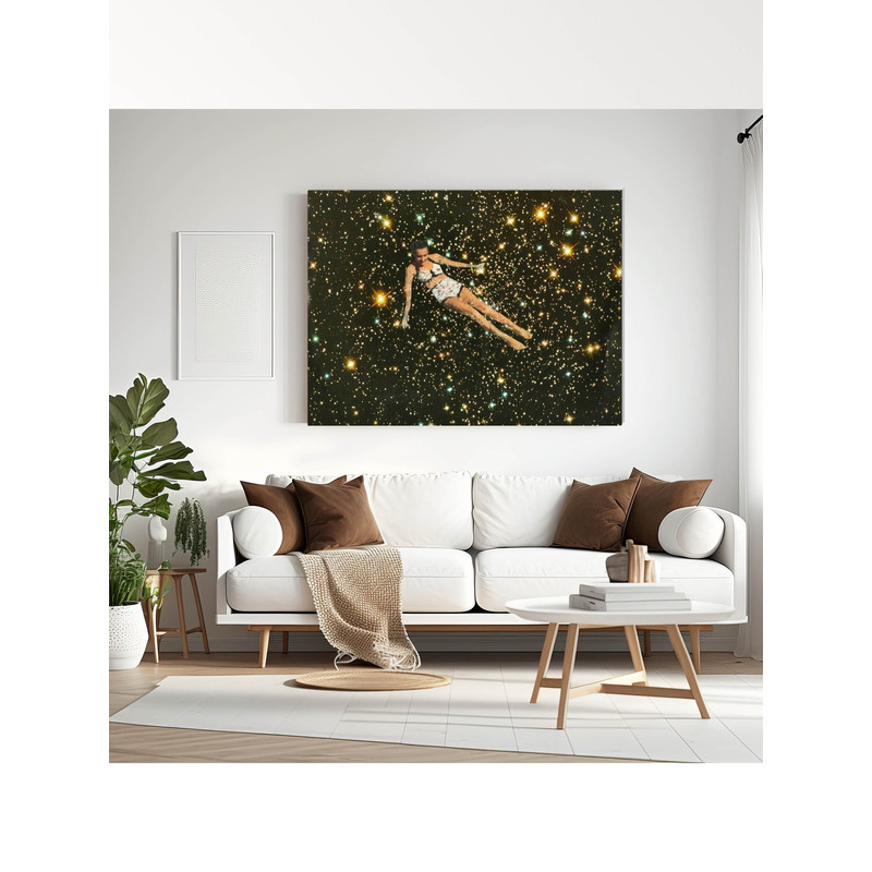 Large universe canvas art, Extra large Art print on canvas, Swimming cfanvas, 100X75cm canvas ready to hang.jpg