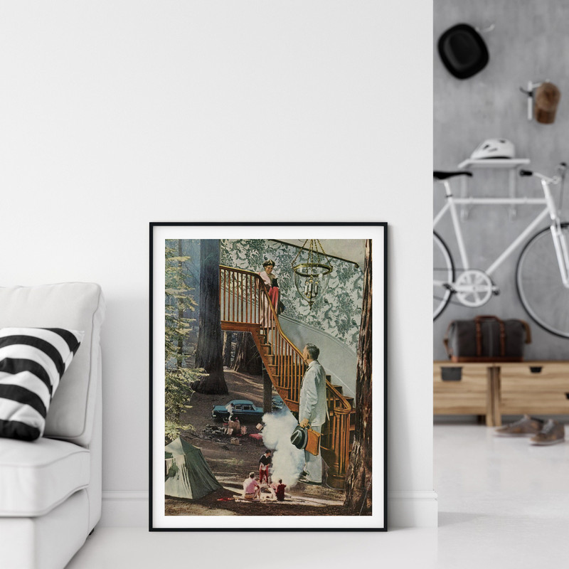 Trees wall art print, Large wall art, Extra large prints, UK artist, Modern art, Contemporary prints, Camping.jpg