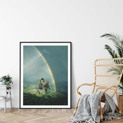 rainbow print, large print, large wall art, extra large wall art, large wall print, hallway art, livingroom art