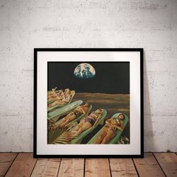 retro print, retro art, vintage poster, outsiders, wall art, square print, surreal art, home decor, office wall art