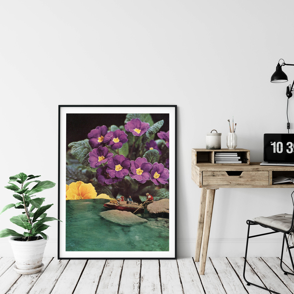 Large lake art print, Floral prints, Colourful art, Living room, Bedroom, Hallway extra large print, Artwork, Poster, Fishing.jpg