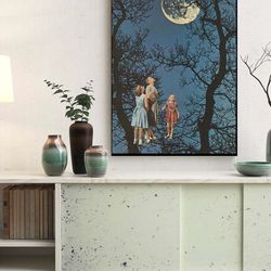 moon print, full moon poster, large print, large wall art, extra large wall art, large wall print, hallway art, livingr