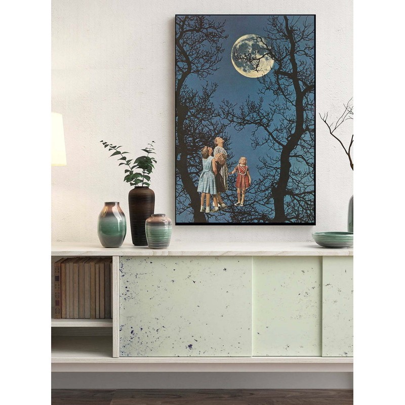 Moon Print, Full moon poster, Large print, Large wall art,  extra large wall art, large wall print, Hallway art, Livingroom art.jpg