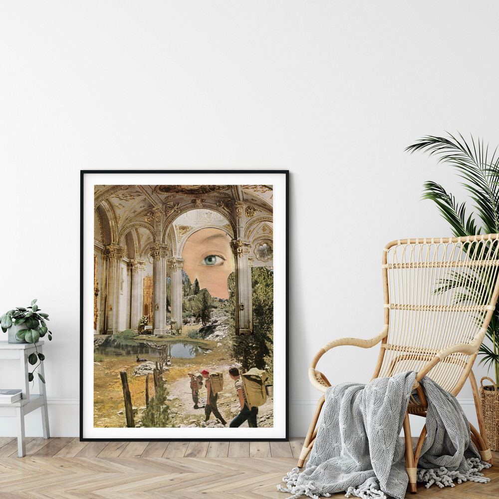 Modern architecture print, Beige yellow art, Large wall art, extra large wall art, large wall print, Hallway art, Livingroom art.jpg
