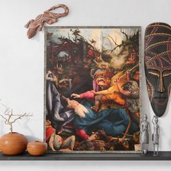 matthias grnewald isenheim altarpiece temptation of saint anthony canvas reproduction, vintage style gift, gallery wrapp