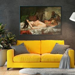 maria fortuny the odalisque print on canvas, erotic print, nude art, reproduction, giclee canvas, home decor, reproducti