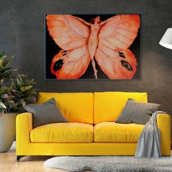 louis icart fluttering butterfly woman print on canvas sensual painting bedroom decor reproduction canvas canvas wall ar