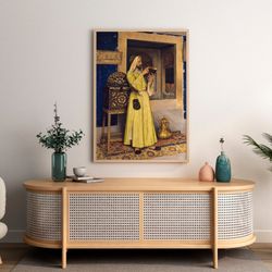 osman hamdi bey the miracle well, reading arab print on canvas, bedroom decor, reproduction canvas, home decor, living r